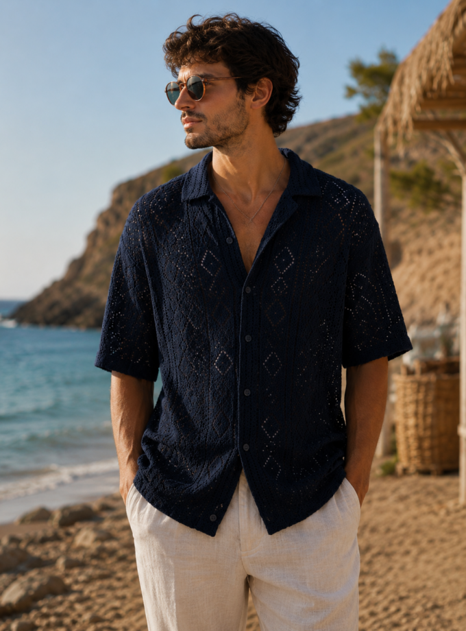 SHORT SLEEVE SHIRT - DARK BLUE