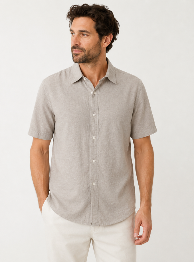 SHORT SLEEVE SHIRT - ECRU