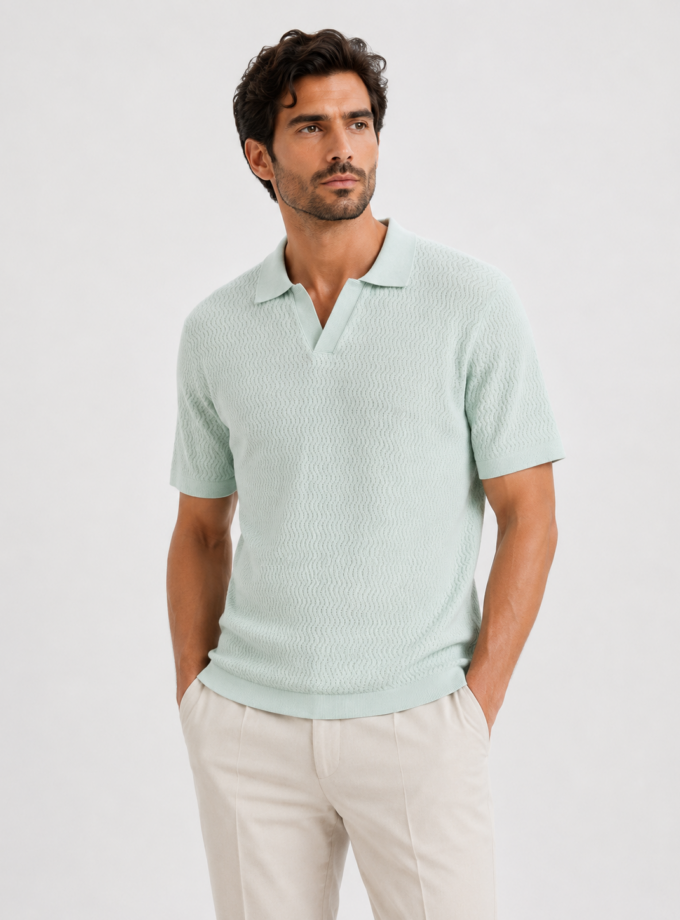 SHORT-SLEEVE POLO SHIRT - MINT