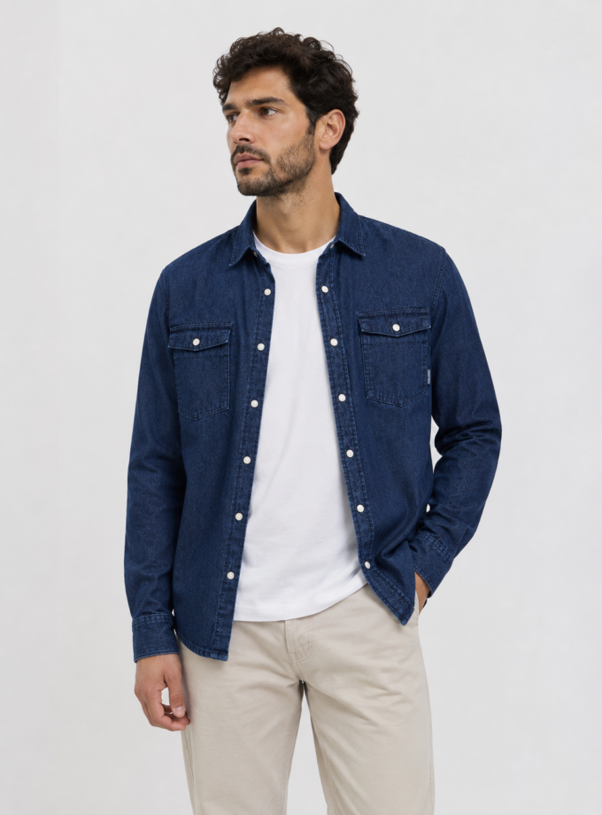 DENIM SHIRT - DARK BLUE