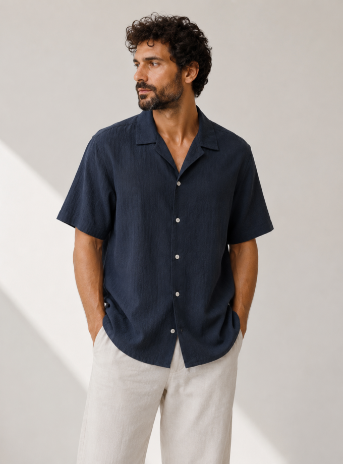 SHORT SLEEVE SHIRT - DARK BLUE