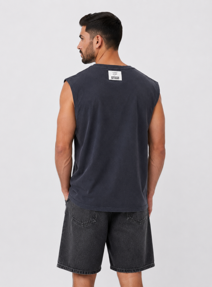 SLEEVELESS T-SHIRT - DARK BLUE
