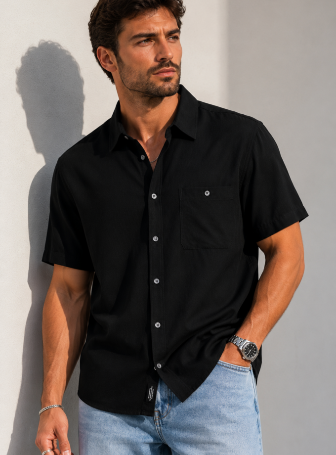 SHORT SLEEVE SHIRT - BLACK