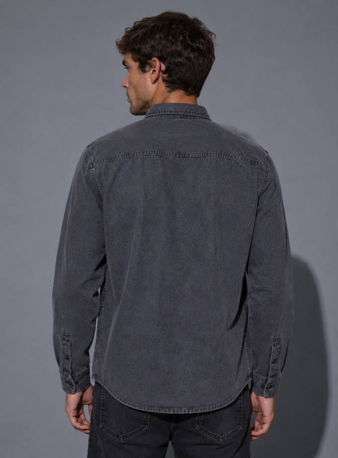 DENIM SHIRT - GREY