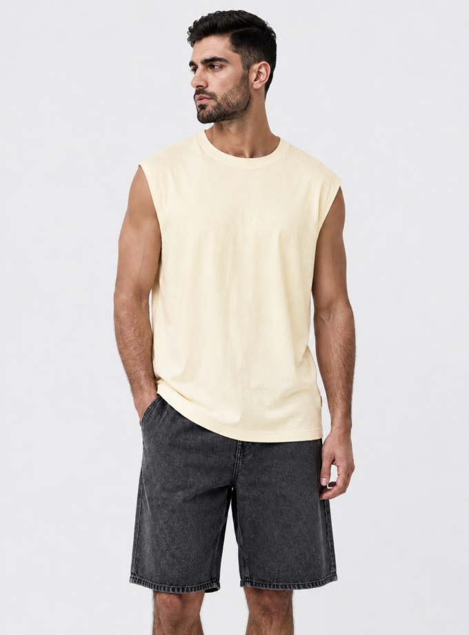 SLEEVELESS T-SHIRT - OFF WHITE