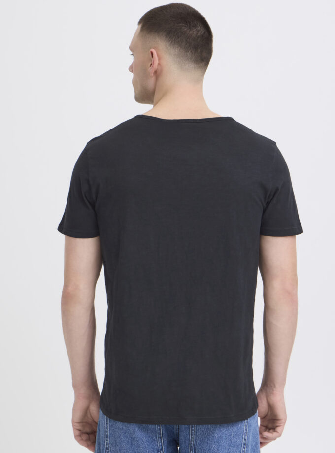 V - NECK T -SHIRT - BLACK