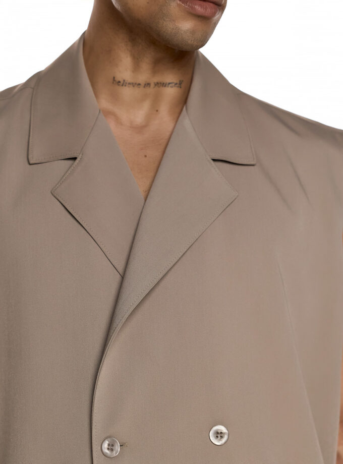 SLEEVELESS DOUBLE-BREASTED VEST - BEIGE (EXCLUSIVE ONLINE)