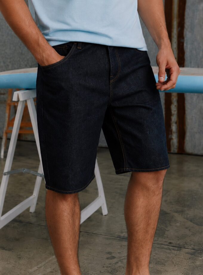 DENIM SHORTS  LOOSE FIT - DARK BLUE
