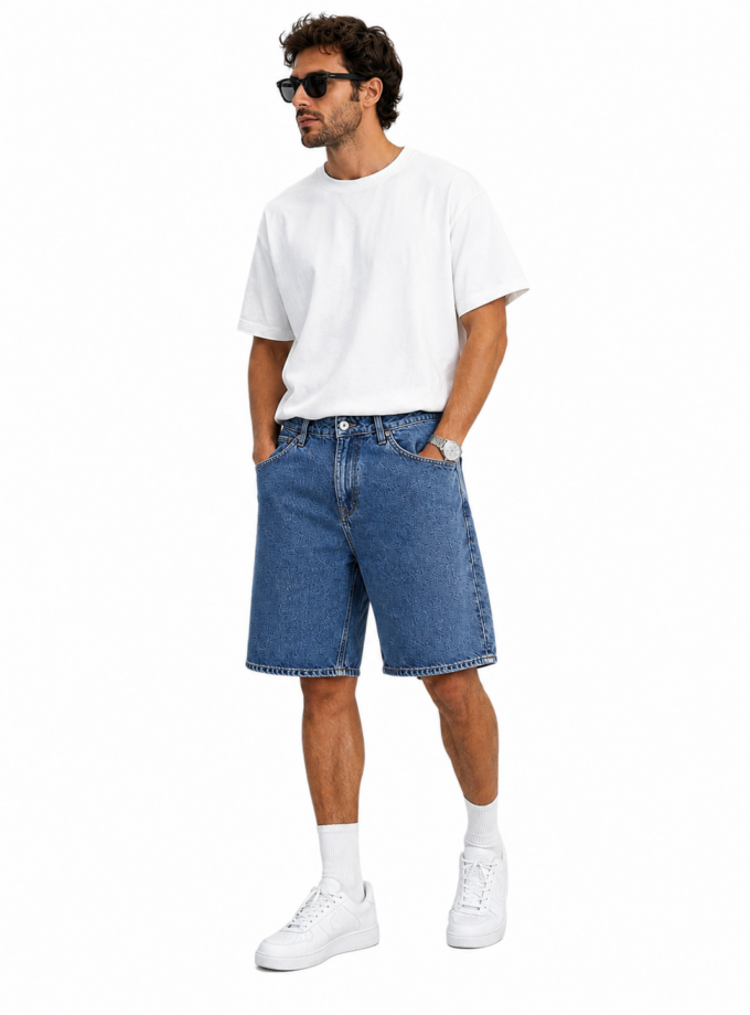 DENIM SHORTS LOOSE FIT - BLUE