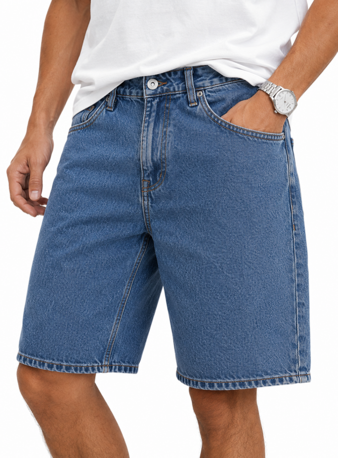 DENIM SHORTS LOOSE FIT -  BLUE