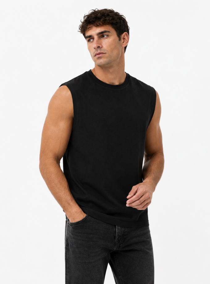SLEEVELESS T-SHIRT - BLACK