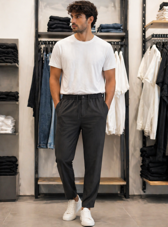 TAPERED PANTS - BLACK