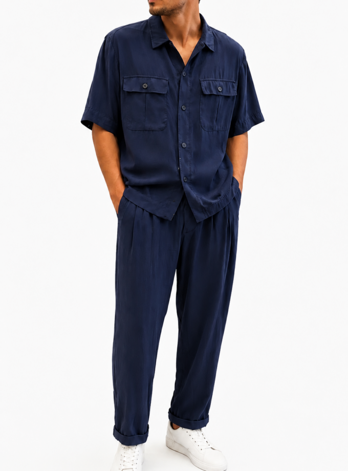 SHORT SLEEVE SHIRT - DARK BLUE