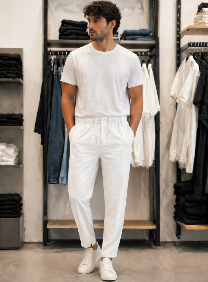 TAPERED PANTS - WHITE