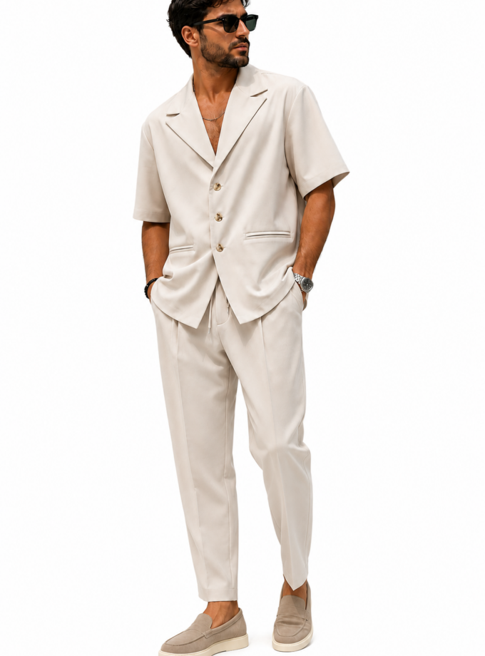 PANTS (TAPERED FIT) - CREAM