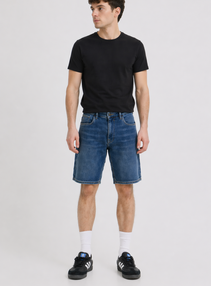 DENIM SHORTS  SLIM/REGULAR  FIT - DARK BLUE