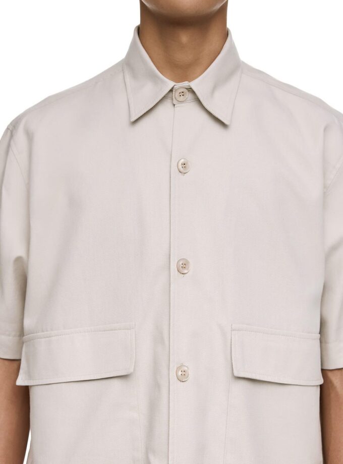 STRUCTURED SHIRT - SLEEVE SHIRT - ICE