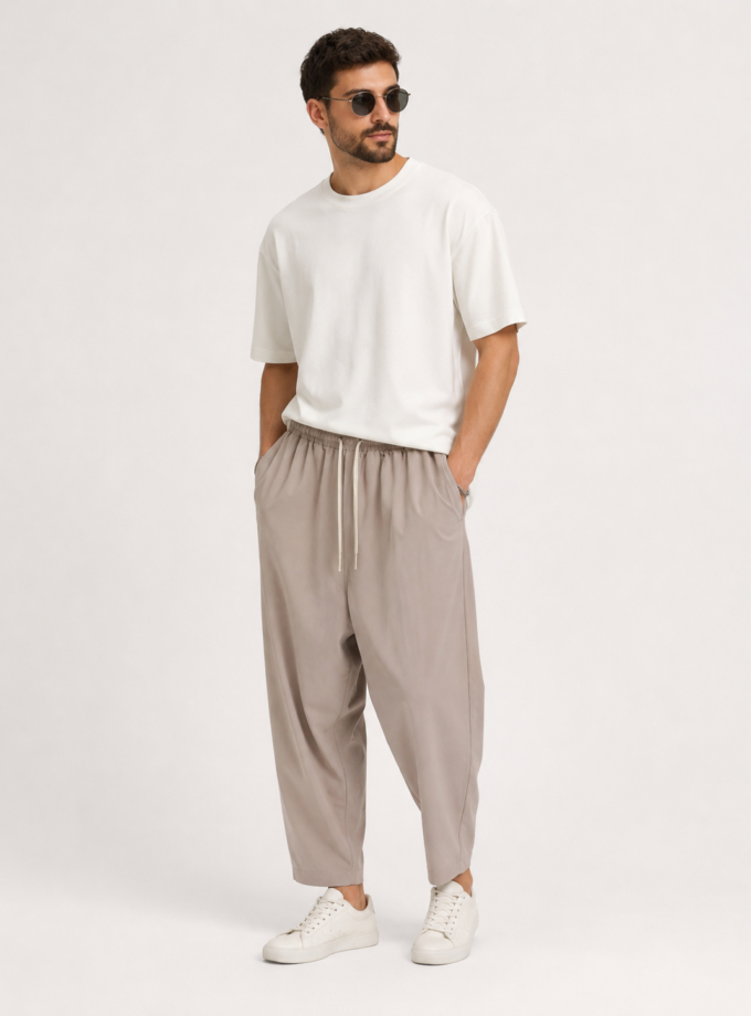 JAPANESE LOOSE FIT PANTS - BEIGE