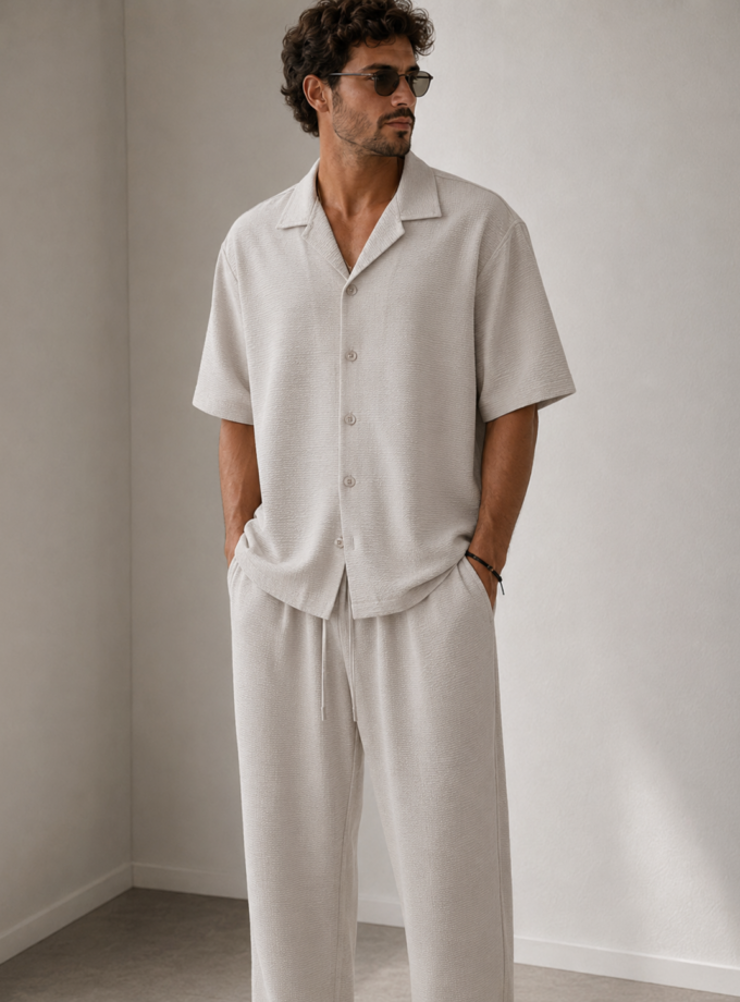 RELAXED FIT PANTS - ECRU