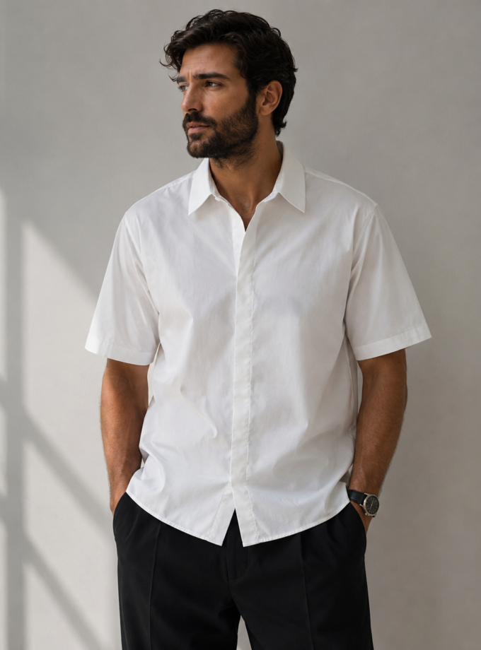 SHORT-SLEEVED SHIRT - WHITE