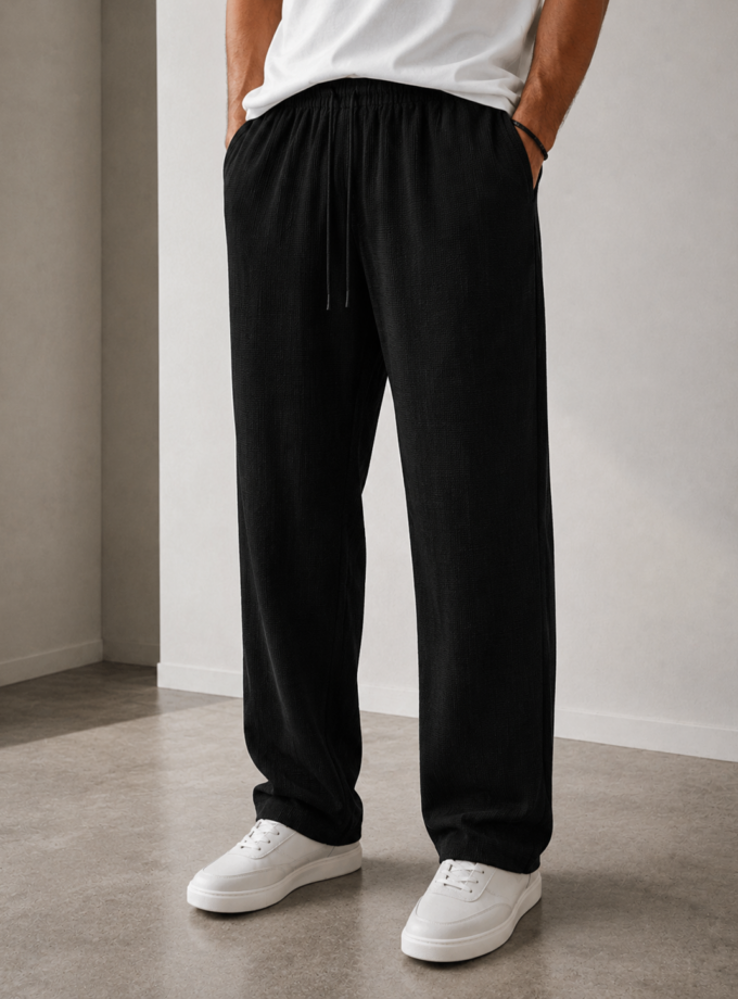 RELAXED FIT PANTS - BLACK
