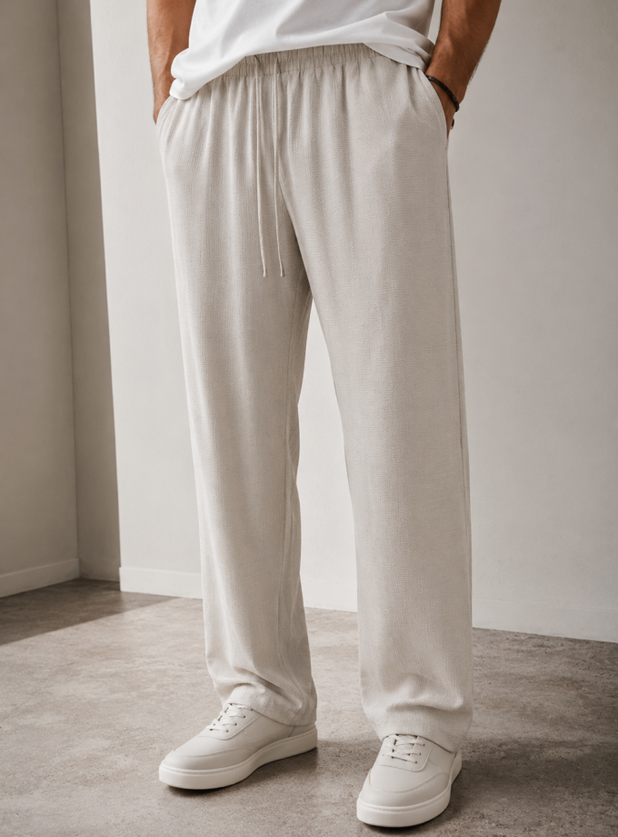 RELAXED FIT PANTS - ECRU