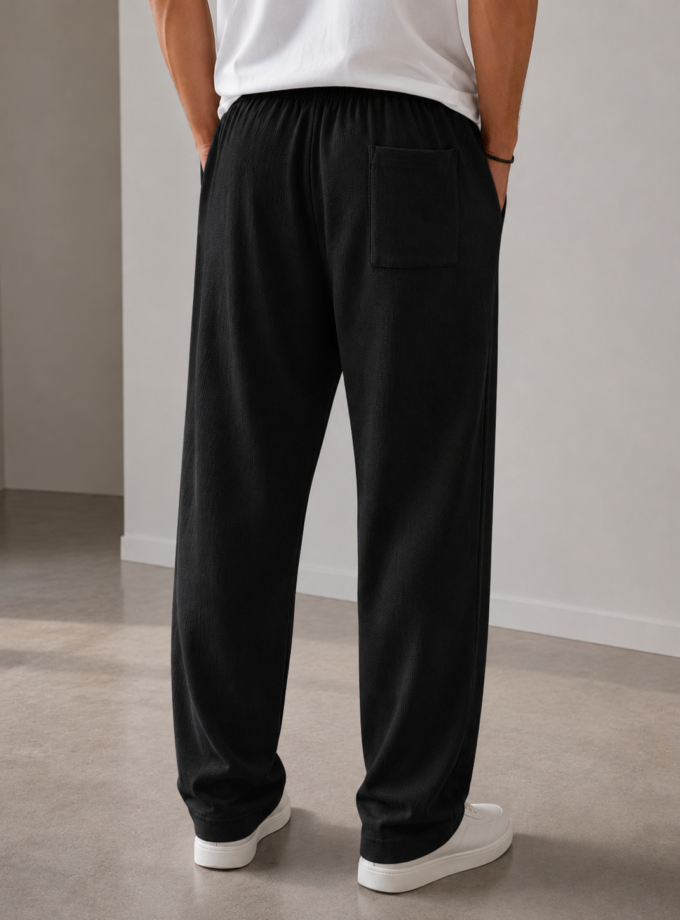 RELAXED FIT PANTS - BLACK
