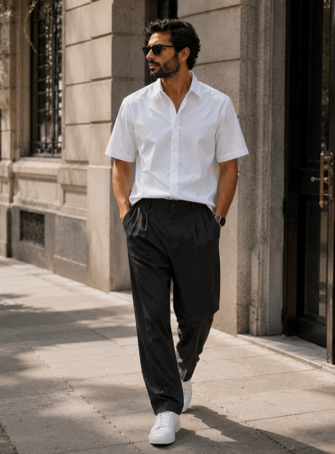 SHORT-SLEEVED SHIRT - WHITE