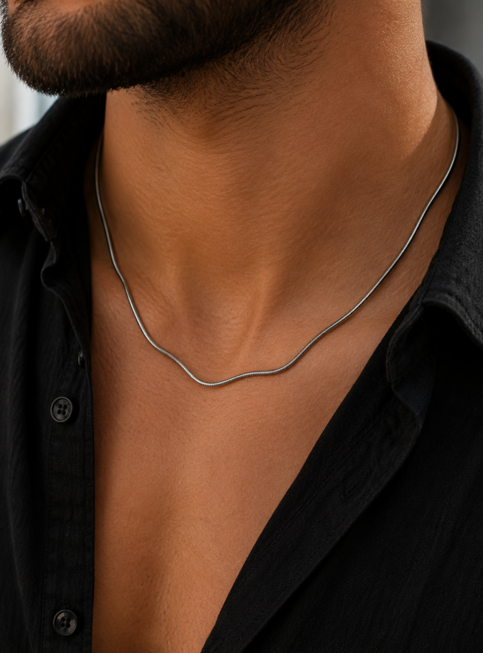 STAINLESS STEEL SNAKE CHAIN NECKLACE