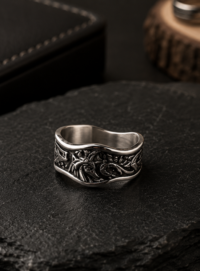 STAINLESS STEEL ENGRAVED RING