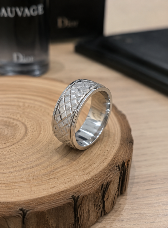 TEXTURED STAINLESS STEEL RING