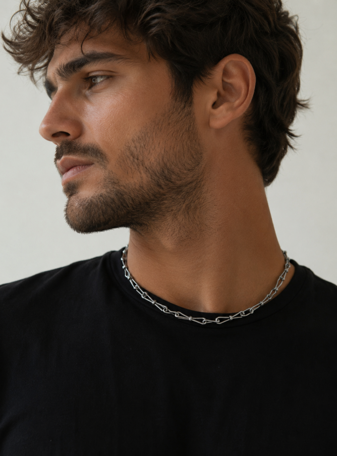 STAINLESS STEEL SHORT LINK CHAIN NECKLACE