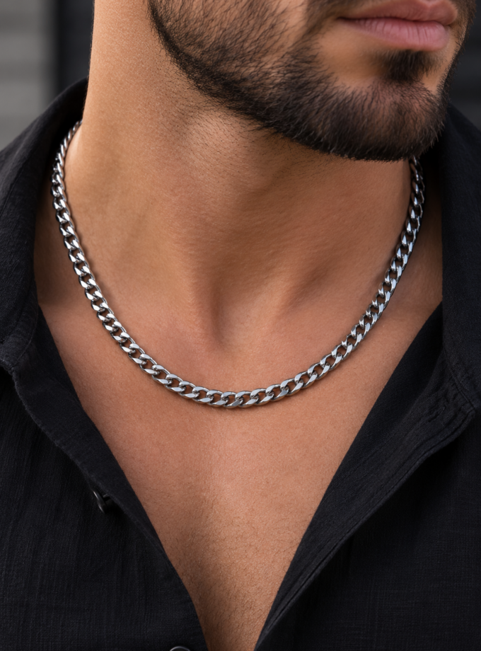 STAINLESS STEEL CURB CHAIN NECKLACE