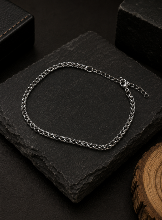 STAINLESS STEEL BYZANTINE CHAIN BRACELET