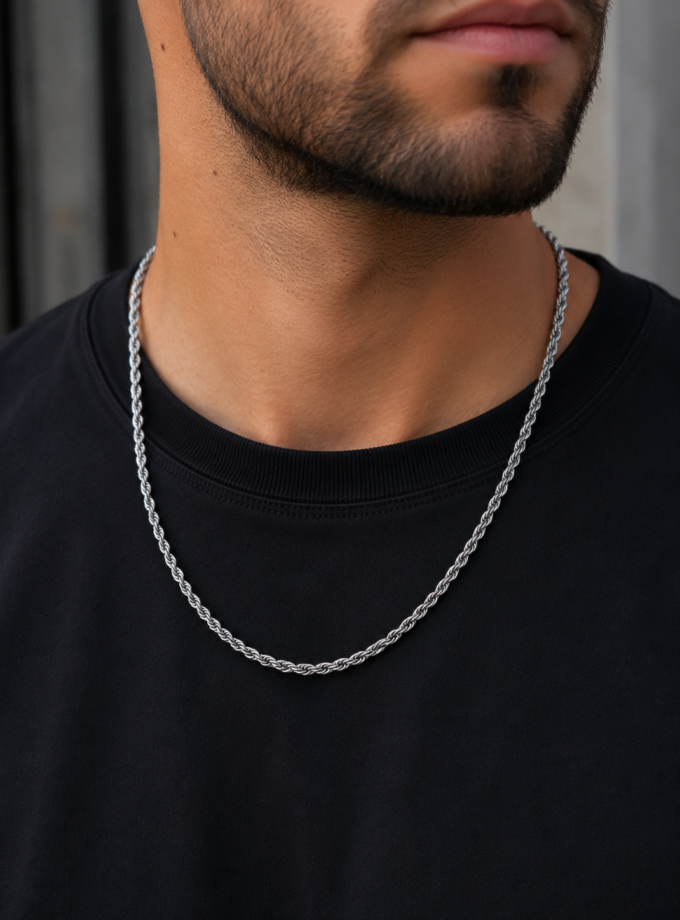 ROPE CHAIN STAINLESS STEEL NECKLACE