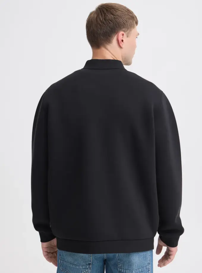 ZIP-UP SWEATSHIRT - BLACK