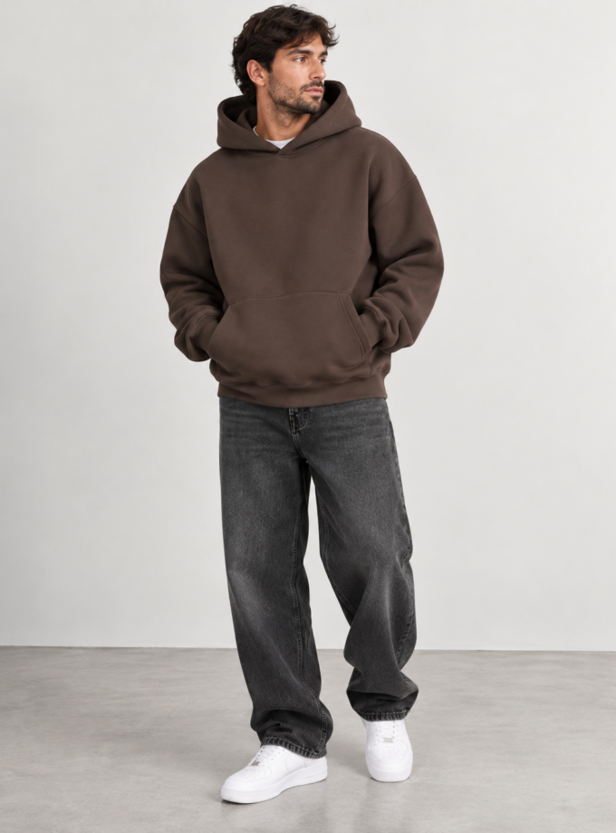 OVERSIZED HOODIE  - BROWN