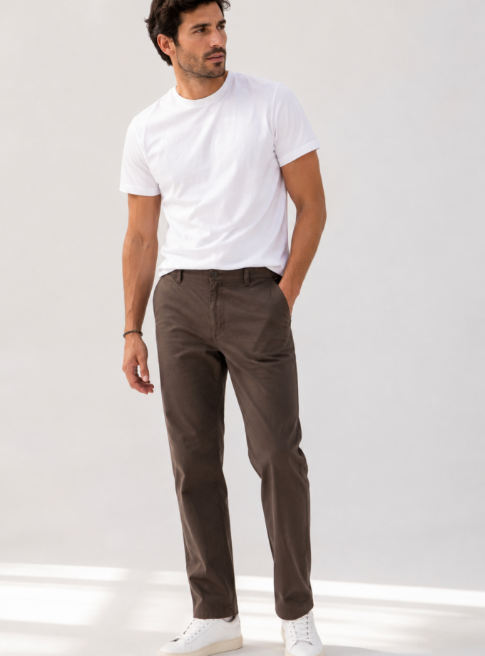 PANTS RELAXED FIT - BROWN