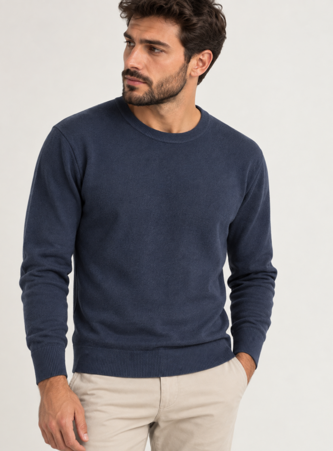 KNIT SWEATER - DARK BLUE