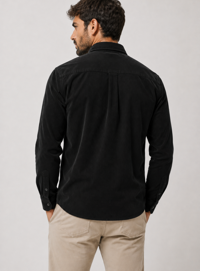 CORDUROY SHIRT- BLACK