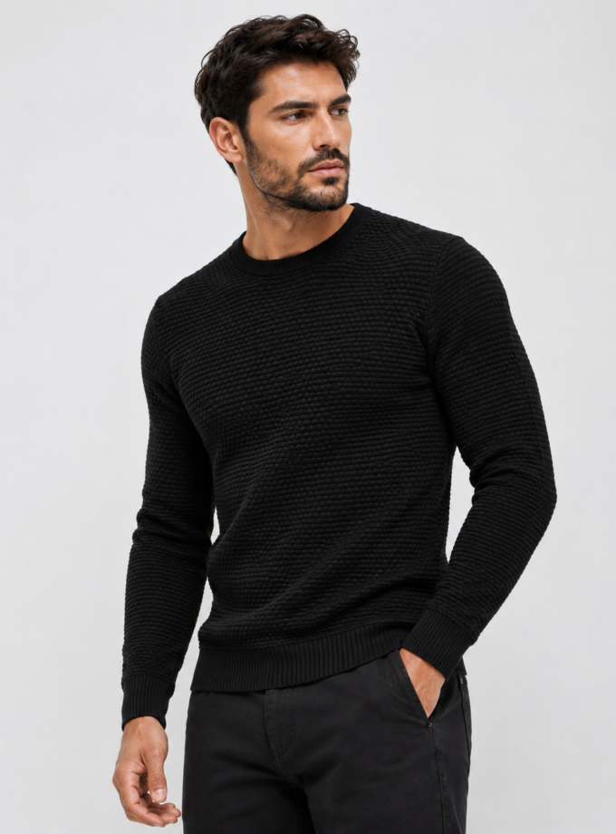 KNIT SWEATER - BLACK
