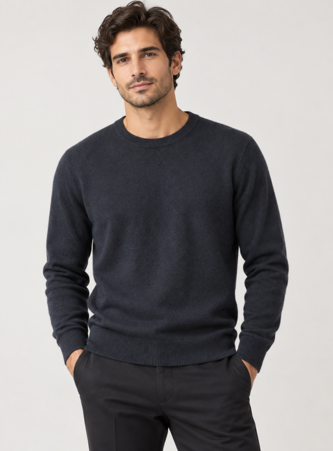 KNIT SWEATER -OFF BLACK