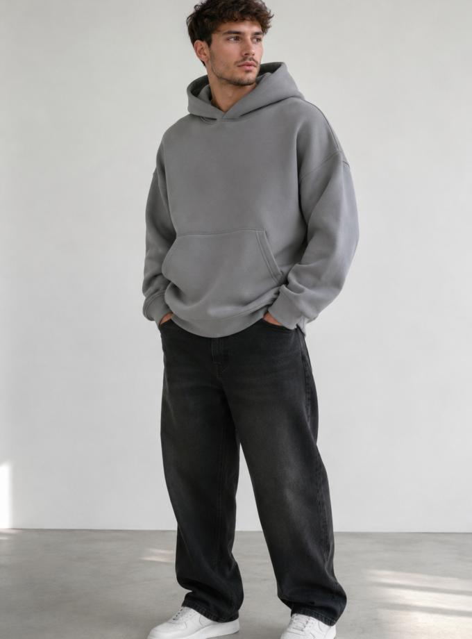 OVERSIZED HOODIE  - GREY