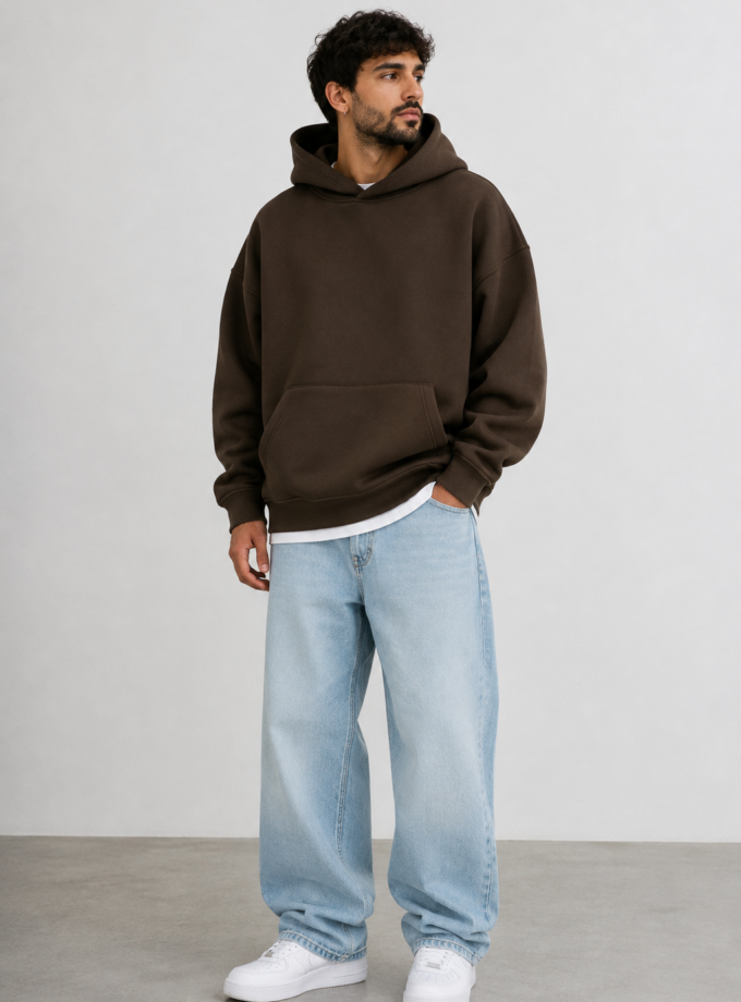 OVERSIZED HOODIE - BROWN