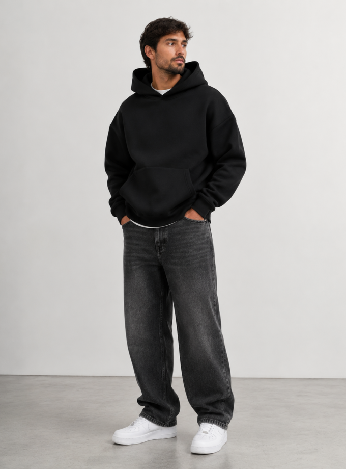 OVERSIZED HOODIE  - BLACK
