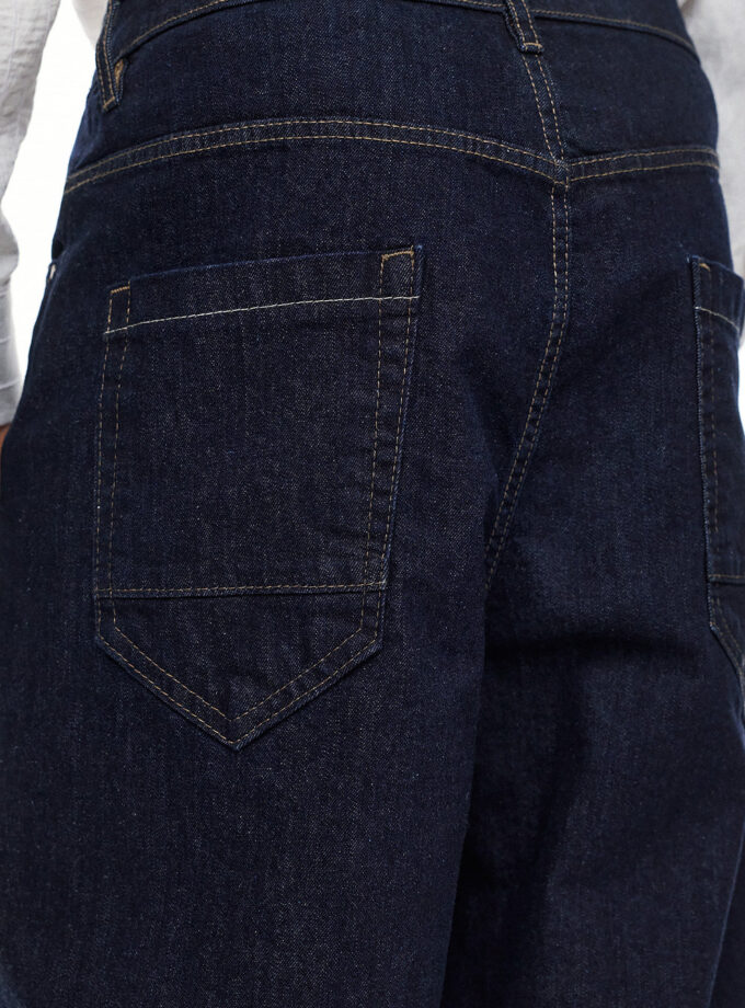 RAW WASH WIDE LEG DENIM - DARK BLUE